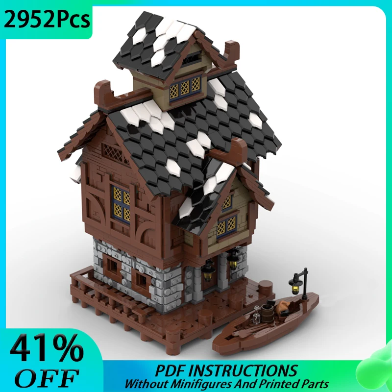 

Конструктор MOC колечки из фильма «озеро», городской дом, модульный уличный вид, конструктор «сделай сам», креативные сборные кирпичи, детские игрушки, рождественские подарки