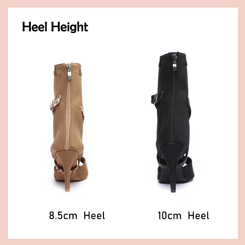 DKZSYIM Stretch Cloth Women Dance Boots Latin Ballroom Dance Shoes Ladies Soft Soles Tango/Jazz Dance Shoes High Heels 3-11CM