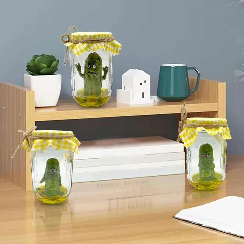 w słoiku figurka ręcznie robiona śliczna emocjonalna podpórka marynarka zabawny mały szklany słoik z marynarką emocjonalne wsparcie marynuj