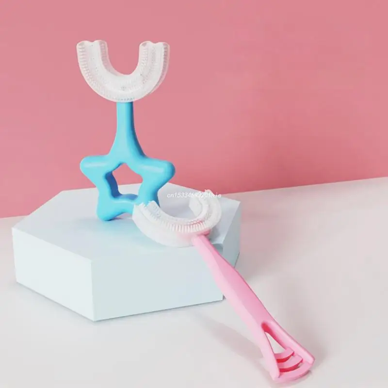 

Детская зубная щетка U-образной формы, Силиконовые Зубные щетки для тренировки, чистки всей полости рта, для детей