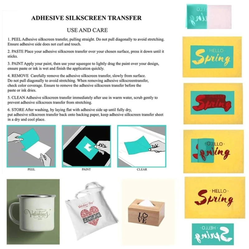 

Flower Pattern Self Adhesive Silk Screen Printing Stencil Mesh Transfers for DIY T-Shirt Pillow Fabric Bags Textile Painting