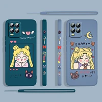 cute sailor moon girl for oppo realme 50i 50a 9i 8i 8 6 pro find x3 lite neo gt master a9 2020 liquid left rope phone case cover