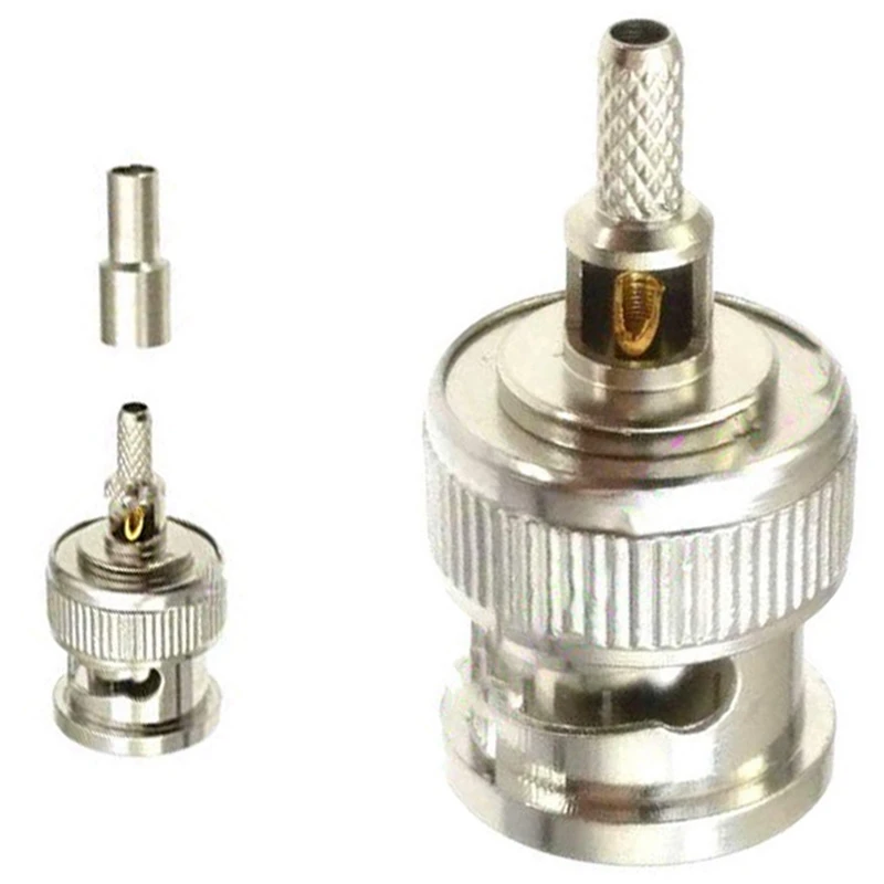 

10 Pcs BNC Male Plug Window Straight Crimp For RG174 RG316 RG179 Cable ADAPTER 50 Ohm