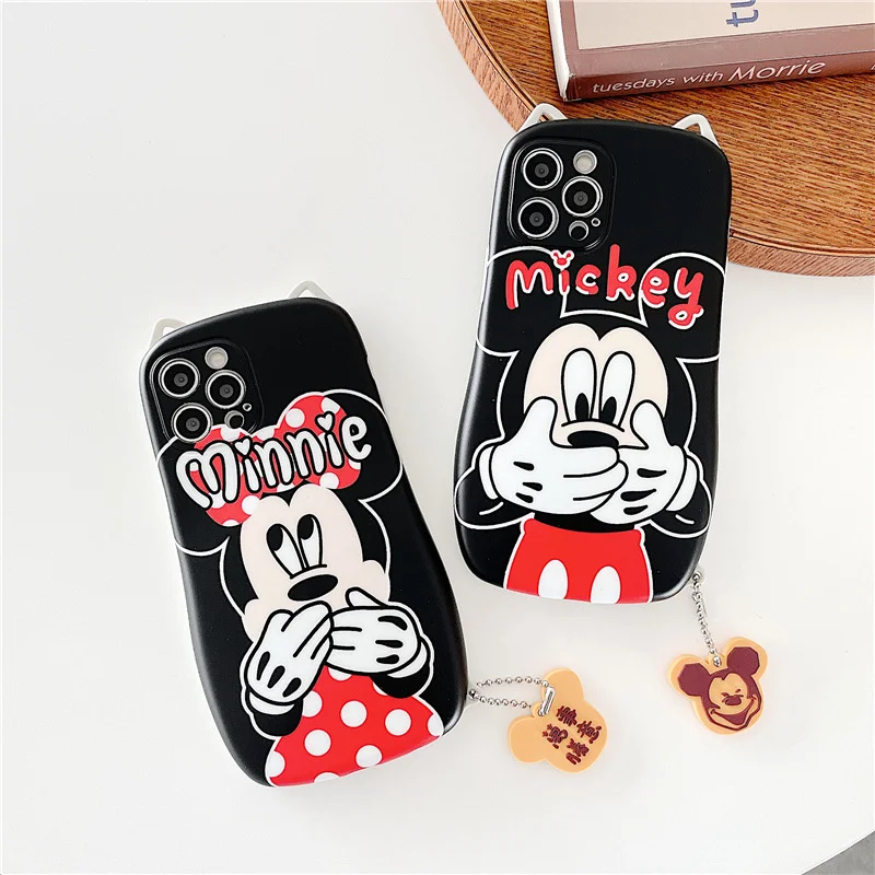 

Disney Mickey Minnie Small Waist Cartoon Mobile Phone Case for Iphone 7/8 Plus X/xs Xr Xsmax 11 Pro Max 12pro Max Cute Shell
