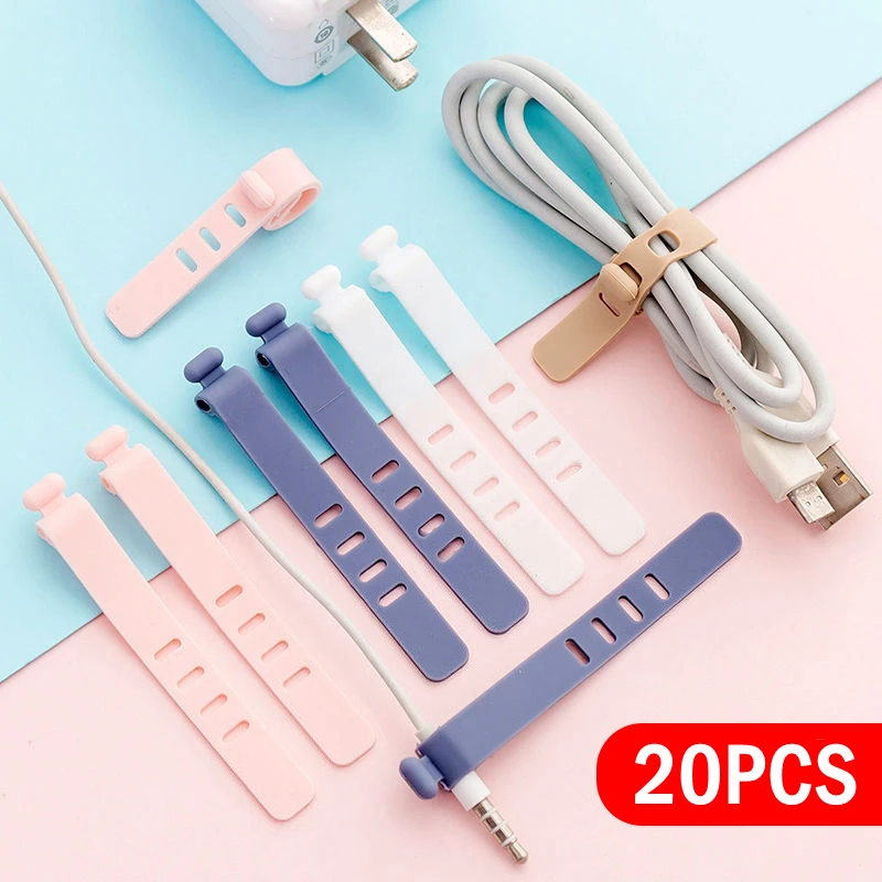 Cable Organizer Wire Winder Clip Earphone Holder Mouse Cord Protector Cable Management For IPhone For Samsung MI USB Cable Clip