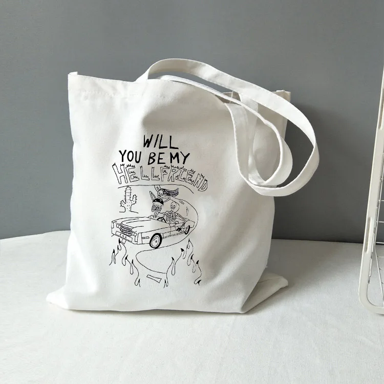 

Женская Холщовая Сумка-тоут Goth Dark, Эко-многоразовая складная сумка через плечо в стиле Харадзюку, 2019