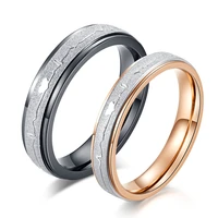 fashion european and american silver titanium steel ecg couple ring is suitable for women mens engagement jewelry