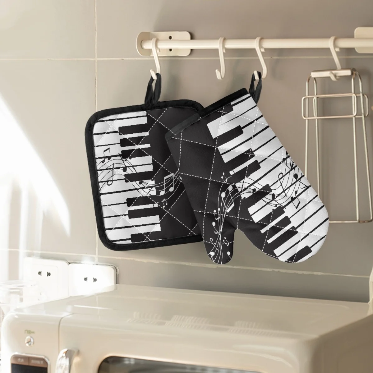 

Варежки для выпечки TOADDMOS, с рисунком, хлопковые нескользящие кухонные перчатки с защитой от ожогов, из полиэстера, новая теплоизоляция, ручн...