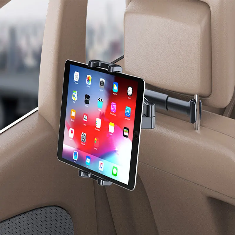 Vehicle-Mounted Rotating Flat Support Car Backseat Headrest IPad Mobile Phone Frame Universal Telescopic Flat Fixed Support Fram