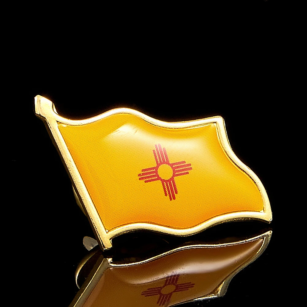 Флаг штата Нью-Мексико США цветные патриотизм булавки для лацканов позолоченная