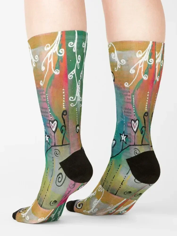 Блестящий цветок или шампанское? Носки рождественские подарки забавные Мужские