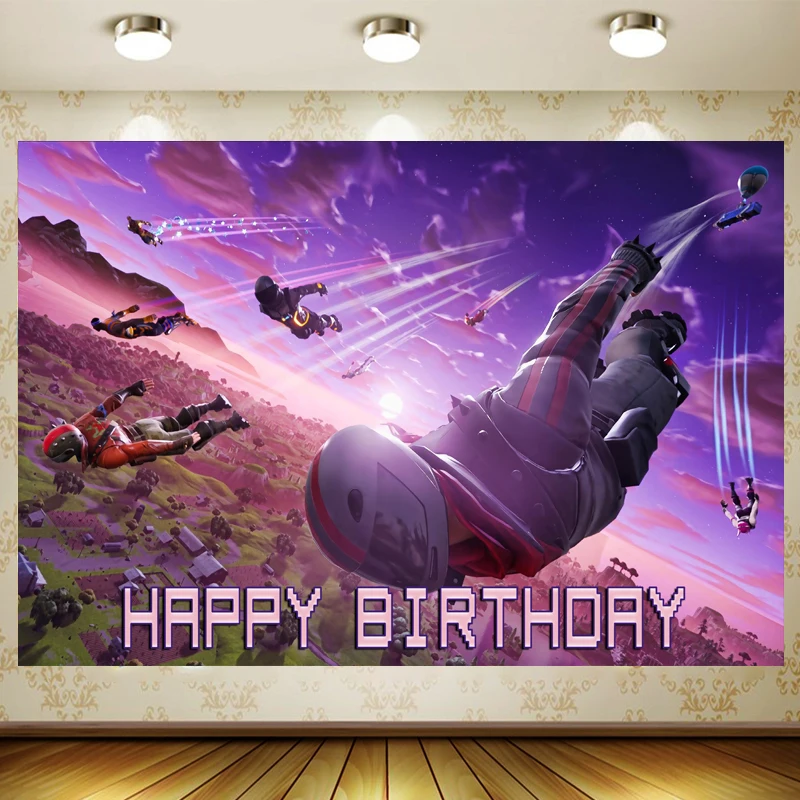 Fortnitee товары для дня рождения украшения индивидуальный игровой фон баннер