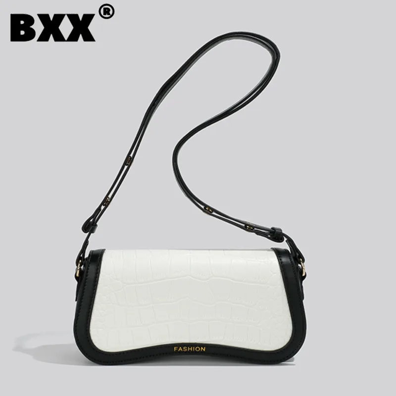 

[BXX] Women Fashion Contrast Color Shoulder Bags 2023 New Trend Simple Designer Versatile Niche Messenger Bag Female 8CY173