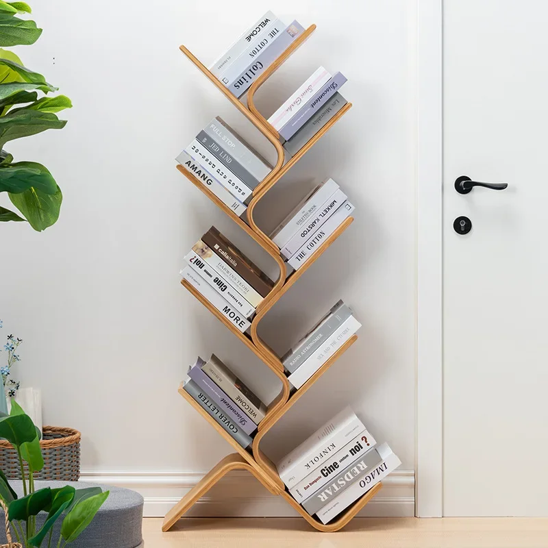 

Tree-Shaped Bookshelf Floor Student Household Bedroom Space-Saving Storage Cabinet Modern Minimalist Small Bookcase Shelf