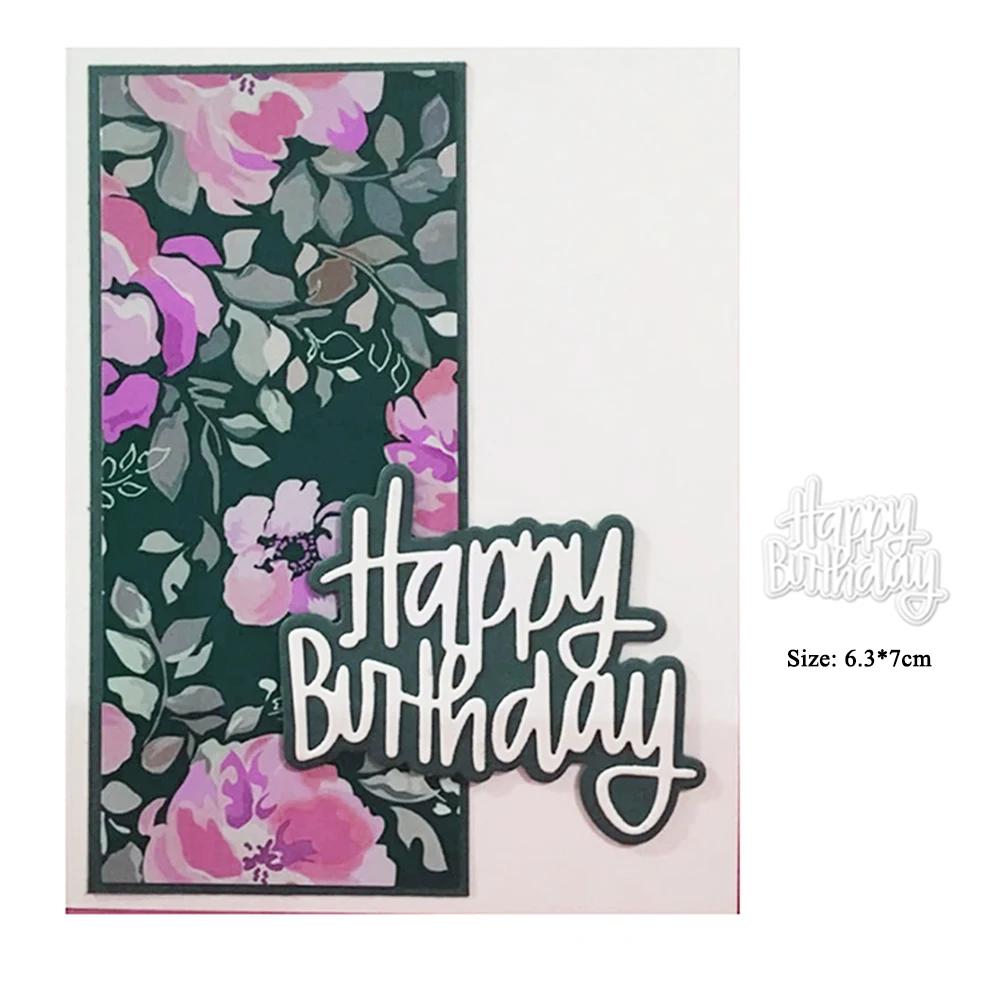 

Metal Cutting Dies Scrapbooking 2023 Album Paper Crafts Embossing Folders Making Template Stencil Word Happy Birthday Die Cut