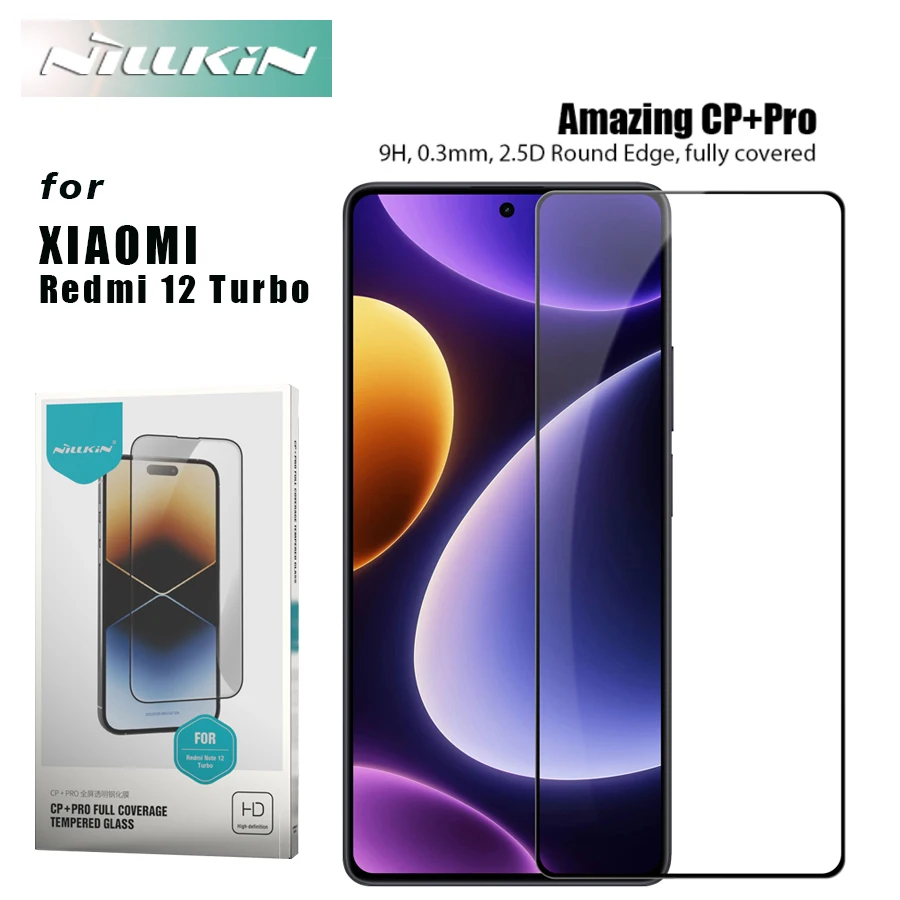 

Стекло Nillkin для Xiaomi Redmi 12 Turbo CP + PRO 2.5D полное покрытие, закаленное стекло, Защита экрана для Xiaomi Redmi 12 Turbo