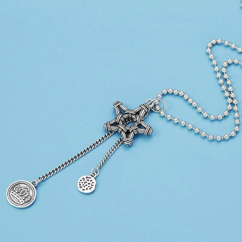 Корейская мода креативная пятиконечная звезда подвеска в виде короны с