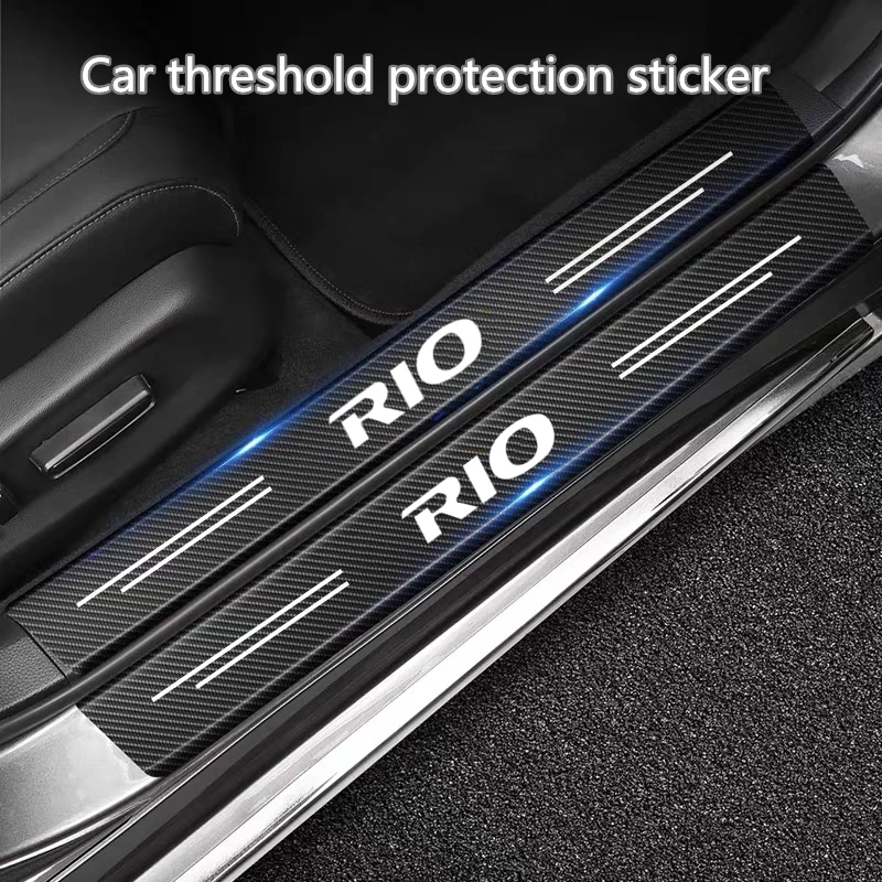 

Carbon Fiber DIY Car Sticker Auto Door Threshold Side Anti Scratch Tape Waterproof Decal Film For KIA RIO 2 3 4 5 Xline x line