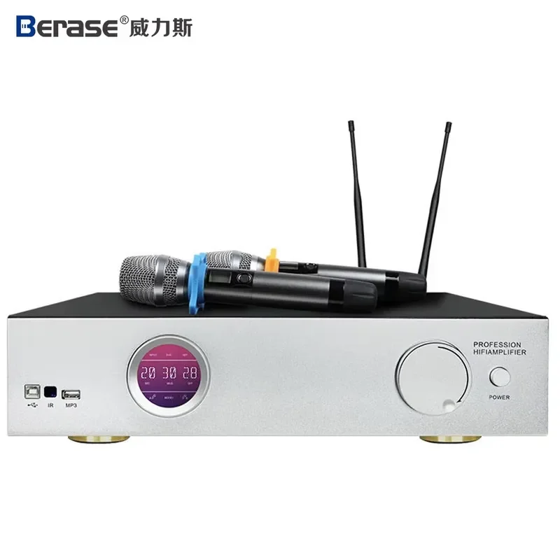 Фото Berase DK-450 3-в-1 многофункциональный цифровой DSP-усилитель для караоке с ревербератором, профессиональное звучание №2