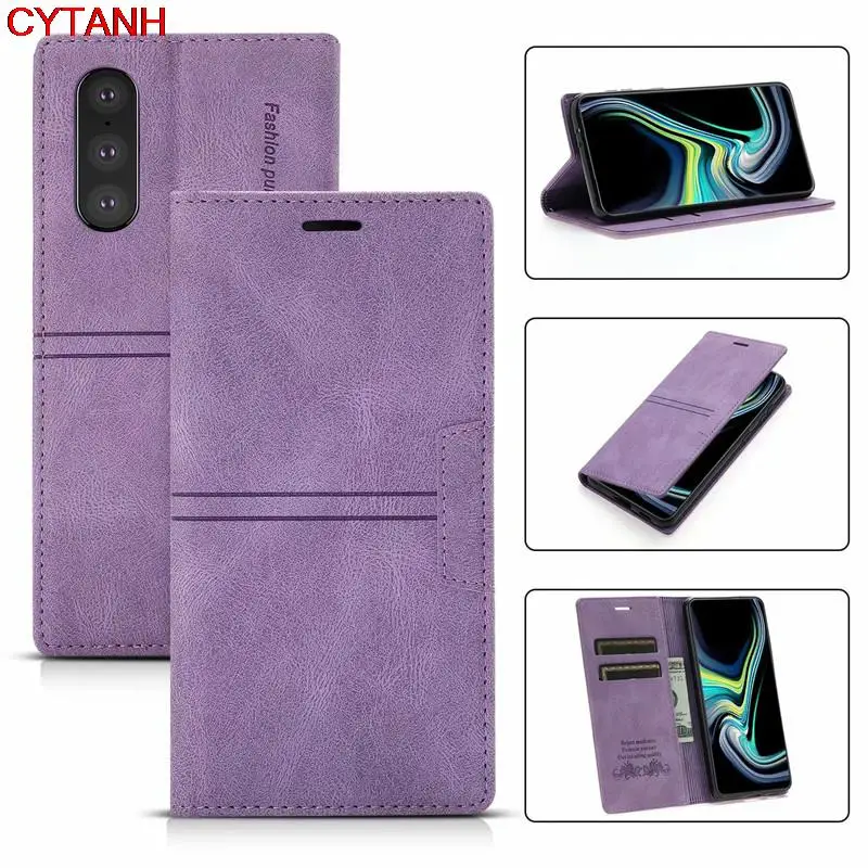 

Magnetic Flip Stand Leather Phone Case For Sony Xperia 1 10 III 2 5 8 20 XZ5 XZ4 Compact Xperia1 10 II Wallet Card Cover Coque