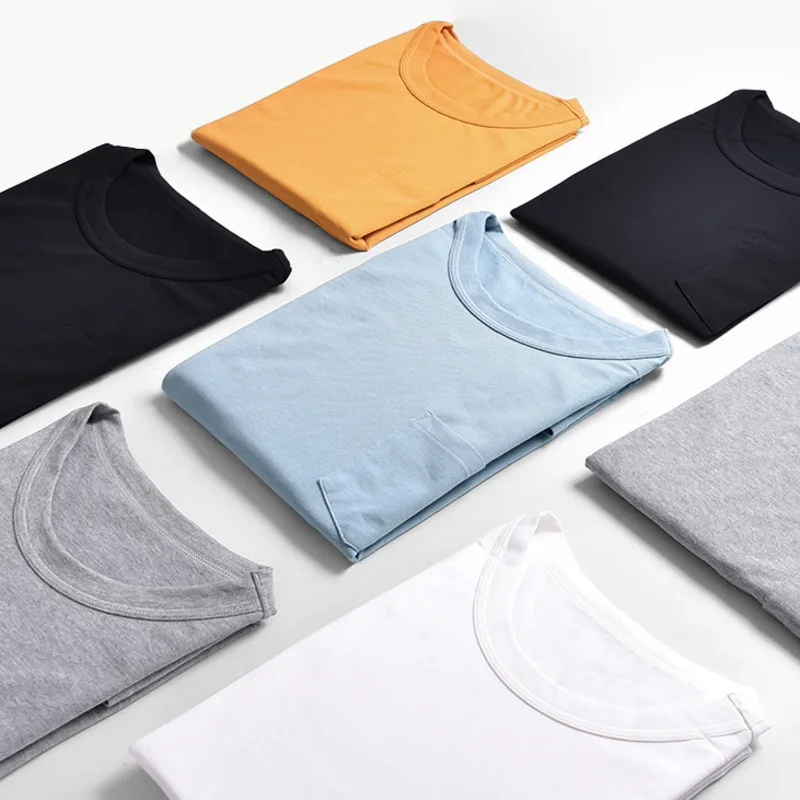 Дышащая футболка пике из 97% хлопка Мужская Удобная с коротким рукавом и передним