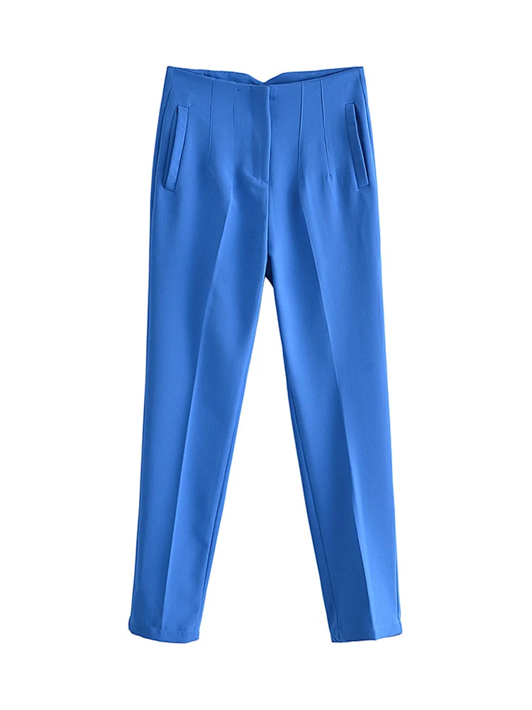 

Классические женские брюки-карандаш, весна 2023, базовые однотонные прямые брюки с высокой талией, женские повседневные облегающие брюки до щиколотки, брюки