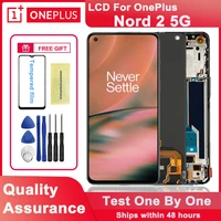 6 43 original lcd display for oneplus nord 2 5g lcd touch screen digitizer assembly for oneplus nord 2 5g dn2101 dn2103 lcd