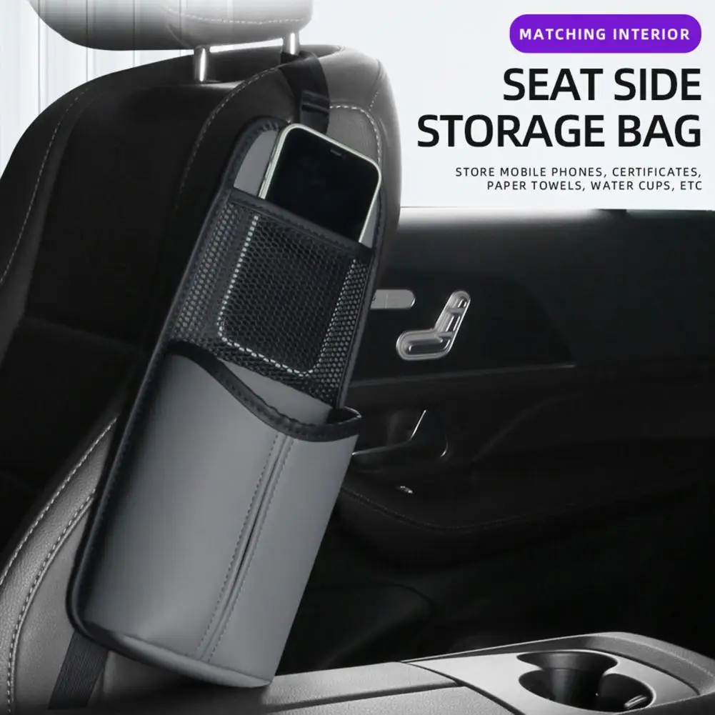

Great Hanging Large Capacity Seat Side Tissue Card Bottle Holder Vehicle Supplies Car Seat Side Bag Car Seat Side Pocket