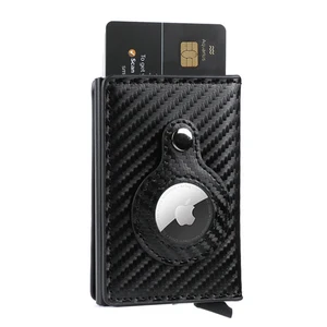 New Carbon Fiber For Apple Airtag Wallet Men Business ID Credit Card Holder Rfid Slim Anti Protect A