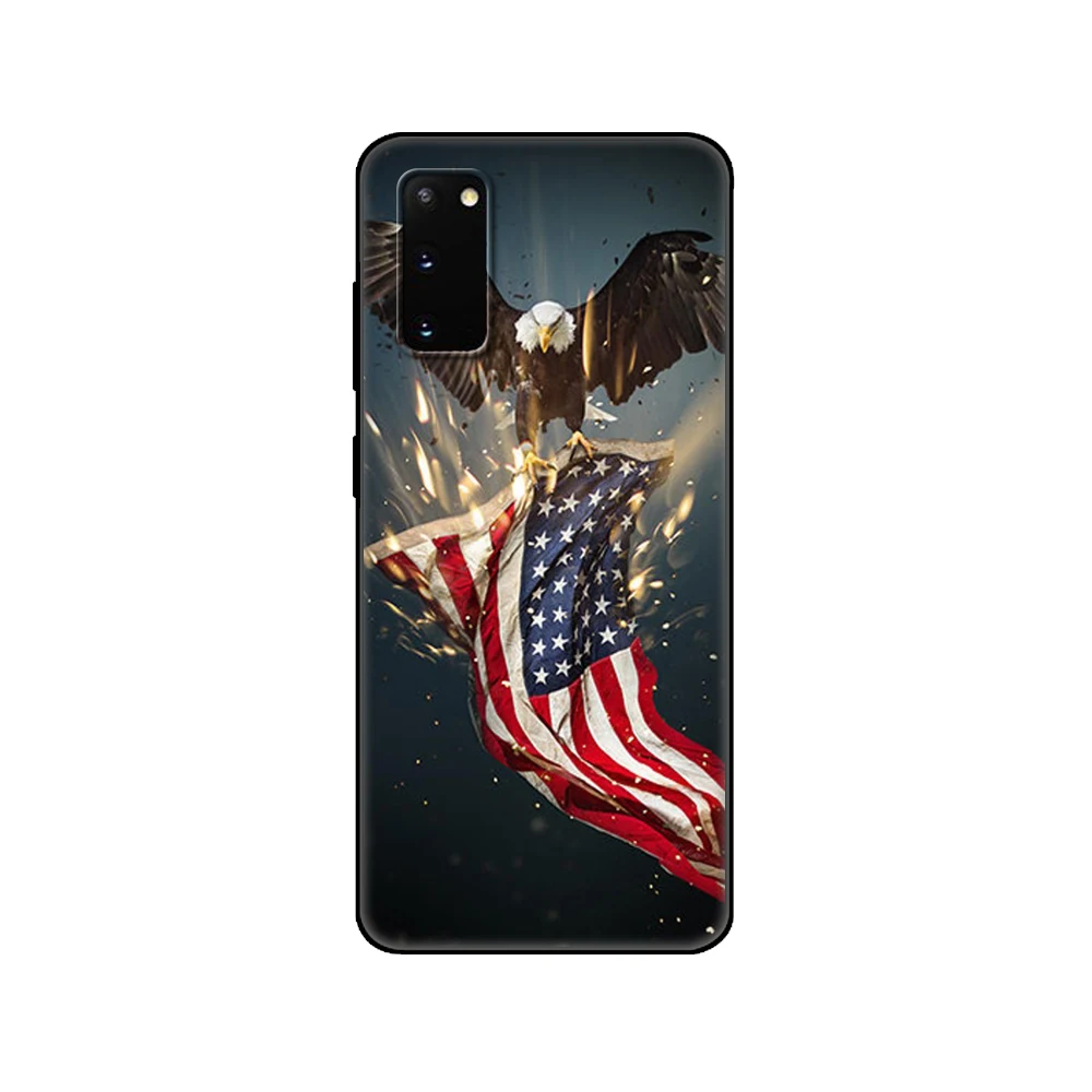 Черный чехол из ТПУ с американским флагом США для Samsung galaxy S22 S20 S21 FE PLUS ultra + S10 E lite