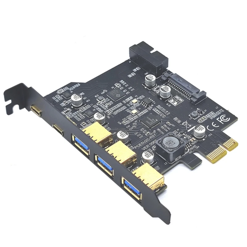 

Концентратор карт PCIE Type C USB 3.2 Gen2 — плата PCI с разъемом питания
