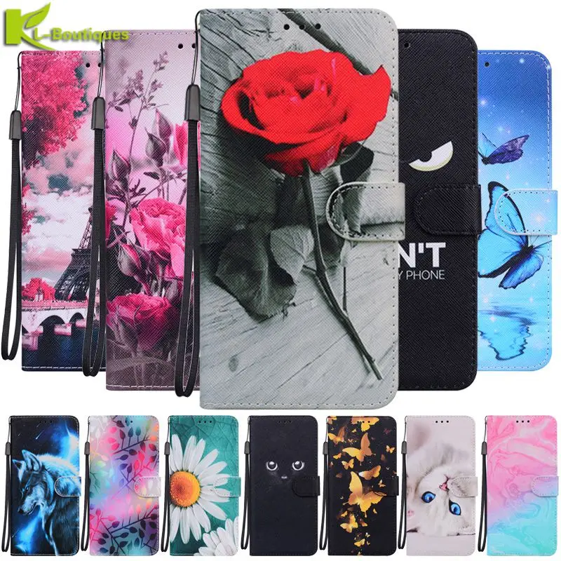 

Чехол для телефона Poco X3 X4 Pro, модный кожаный чехол с изображением животных и цветов для Xiaomi Poco X3 NFC M3 X4 M4 Pro 5G X 3 F4 GT F3, чехол-бумажник