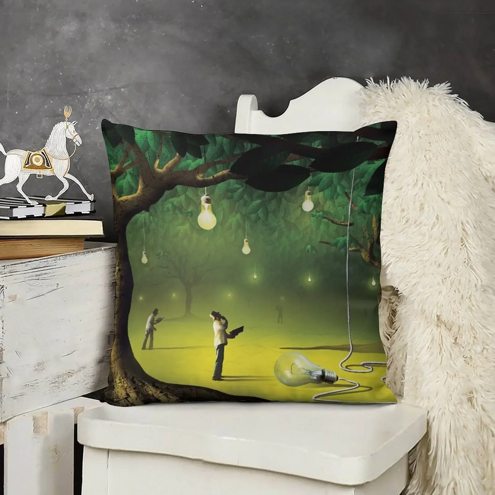Lampadas na Floresta Декоративная подушка Рождественские чехлы Новогодняя