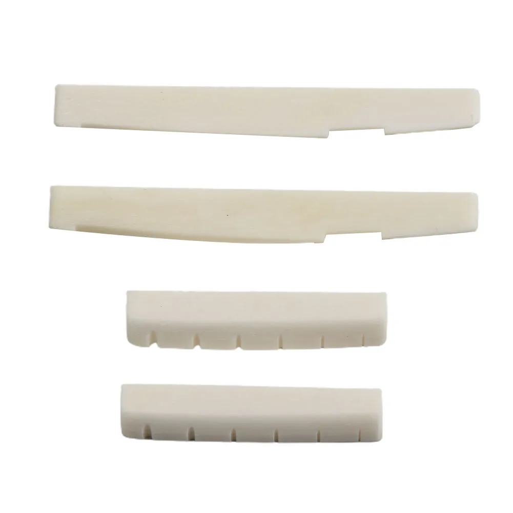 

2 Sets 4 Pcs 6 String Acoustic Guitar Bone Bridge Saddle 72mm And Nut 43mm Cow Bone Nut Top Folk Pillow Folk Bottom Pillow