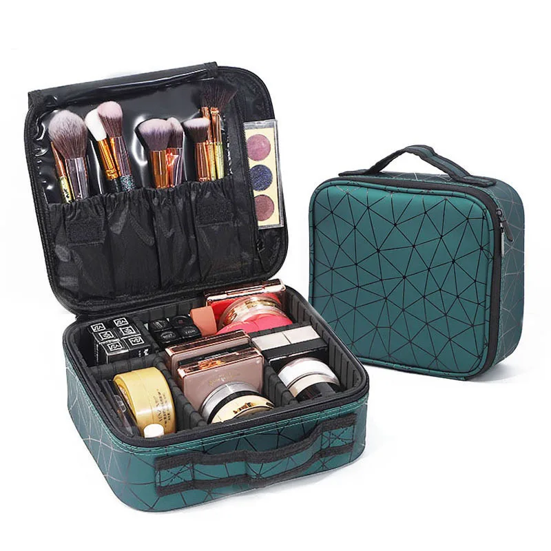 

Female Brand Profession Makeup Case Fashion Beautician Cosmetics Organizer Storage Box Nail Tool Suitcase For Women Make Up Bag