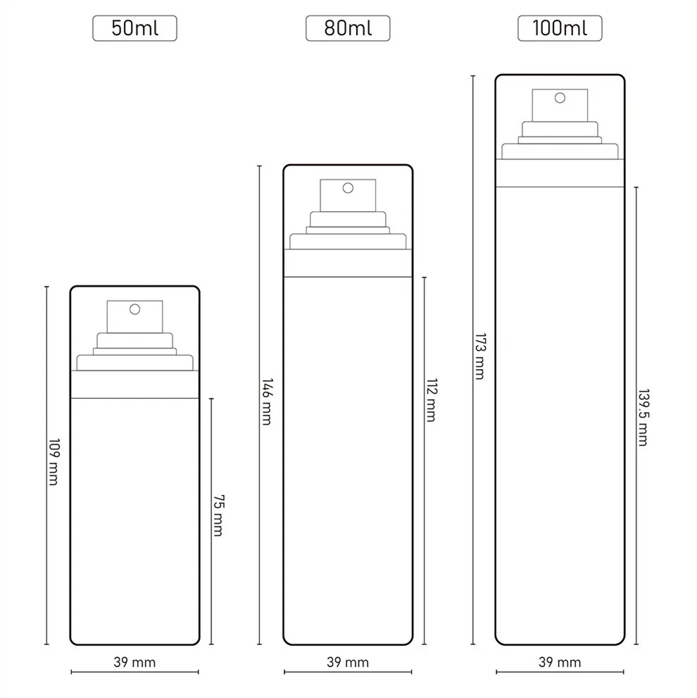 Многоразовый флакон с распылителем для лица 50/80/100 мл