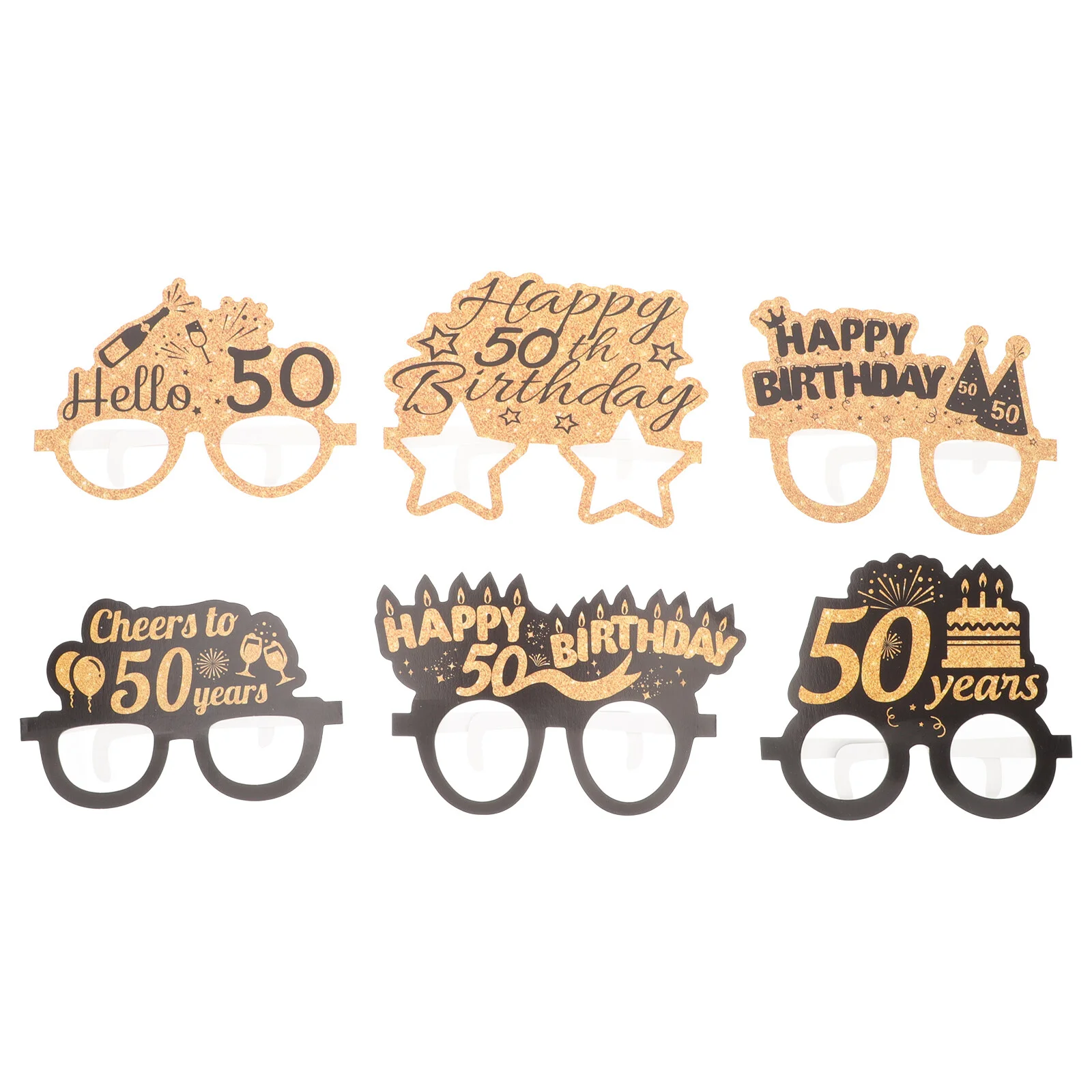 

6 Pairs Birthday Party Glasses Paper Eyeglasses Photo Prop Birthday Party Supply