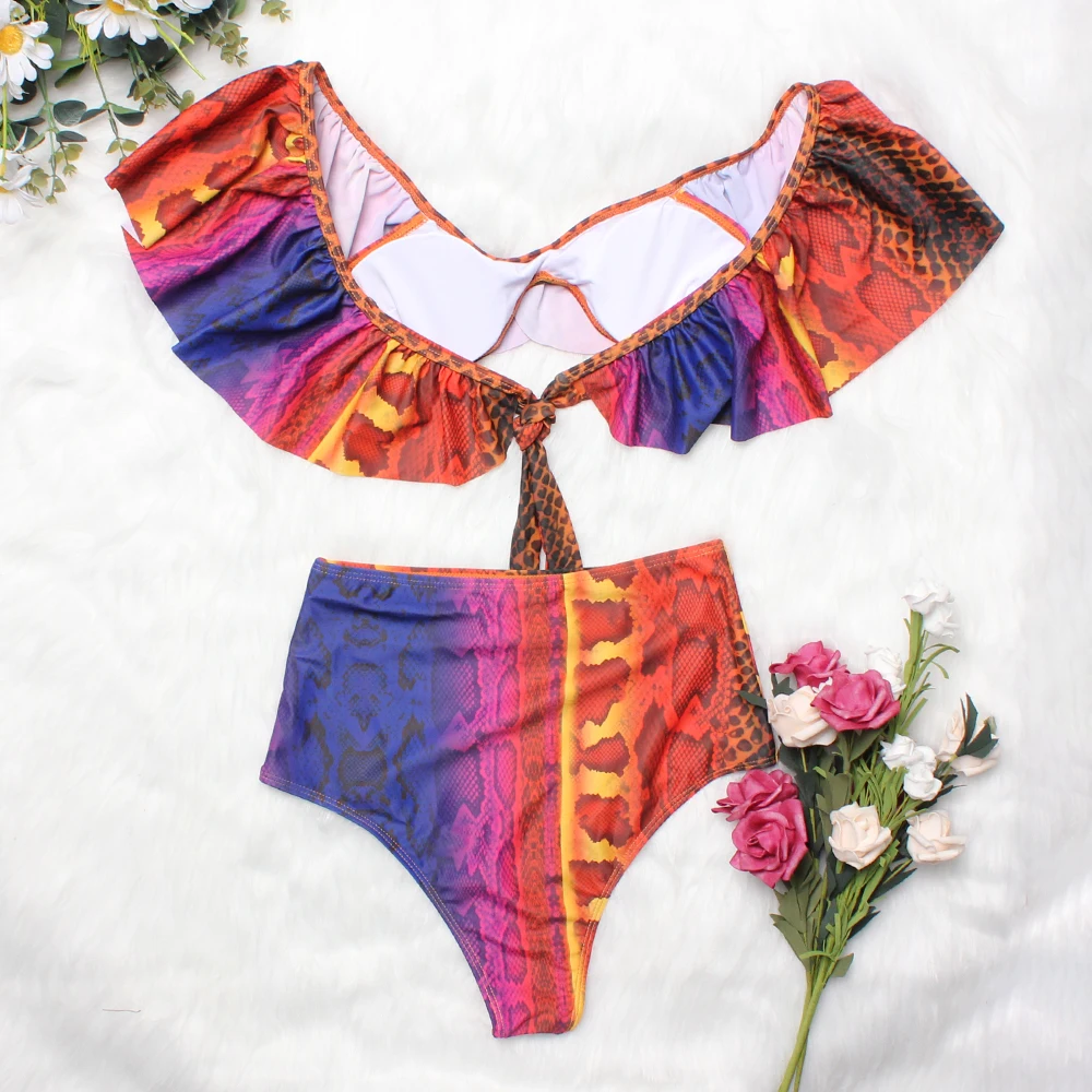 Женский купальник 2022 сексуальные бикини с оборками пляжный купальный костюм