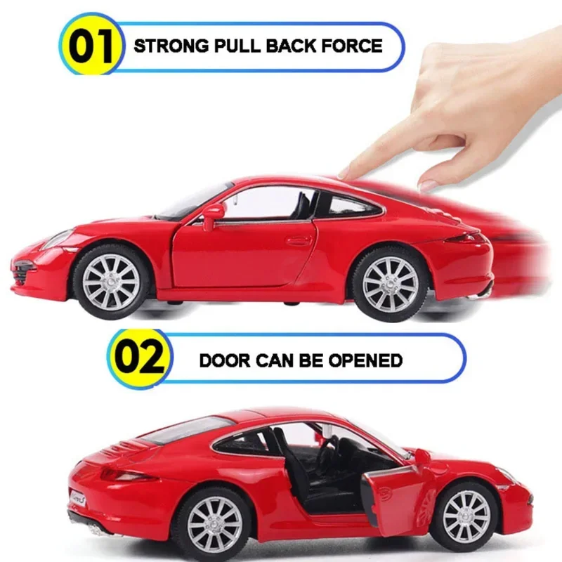 Спортивный автомобиль Carrera S 1:36 модель автомобиля из сплава подарок для детей