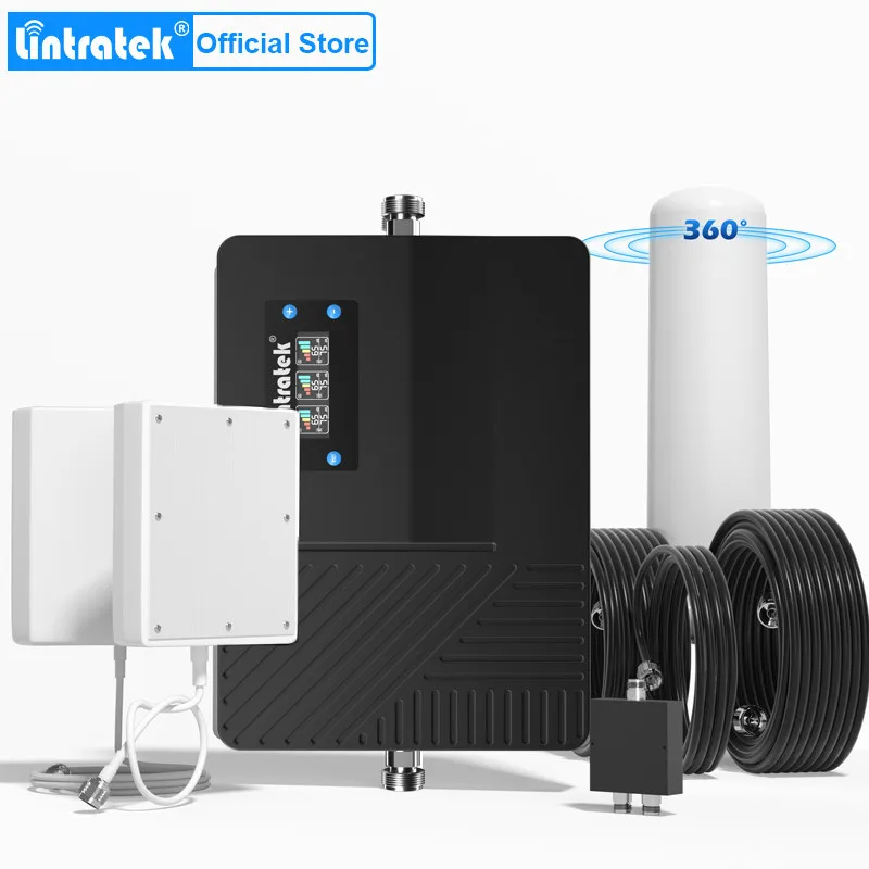 

Lintratek Powerful 75dB Signal Booster Tri Band Cellular amplifier 800 900 1800 internet amplifier 4g MGC ALC Set Big Coverage