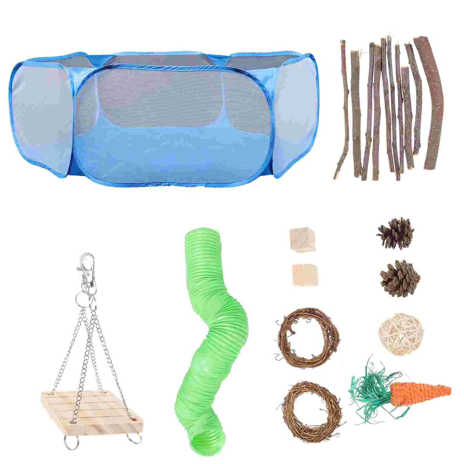 

Chinchilla Cage Hanging Toy Pet Molar Toys Hamster Chew Kit Bunny Playpen Rabbit Guinea Biting
