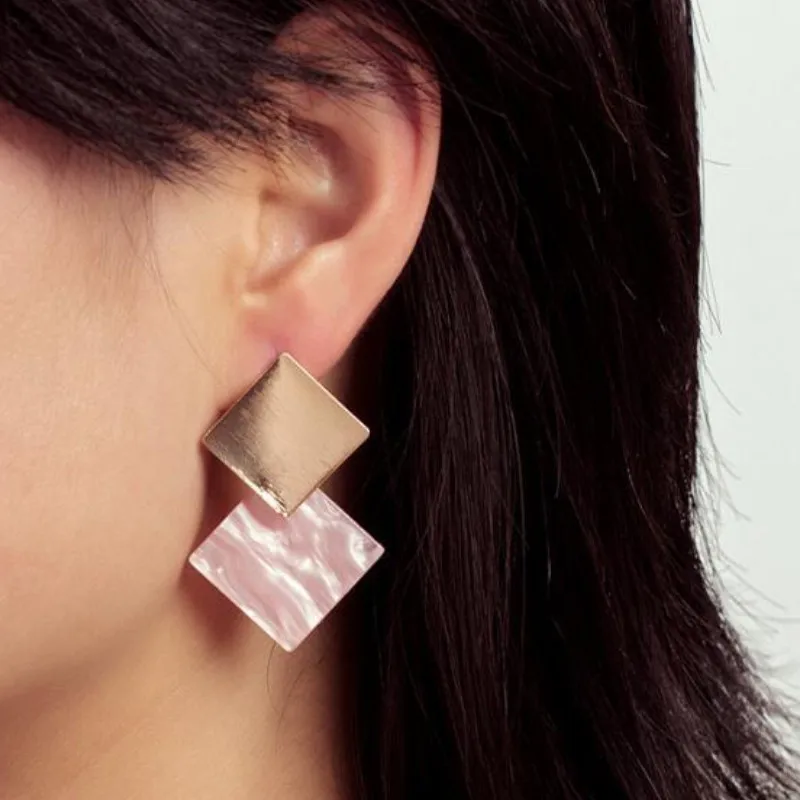 

2022 Fashion Square Geometry Earrings Women Korean Jewelry Earring Accessories