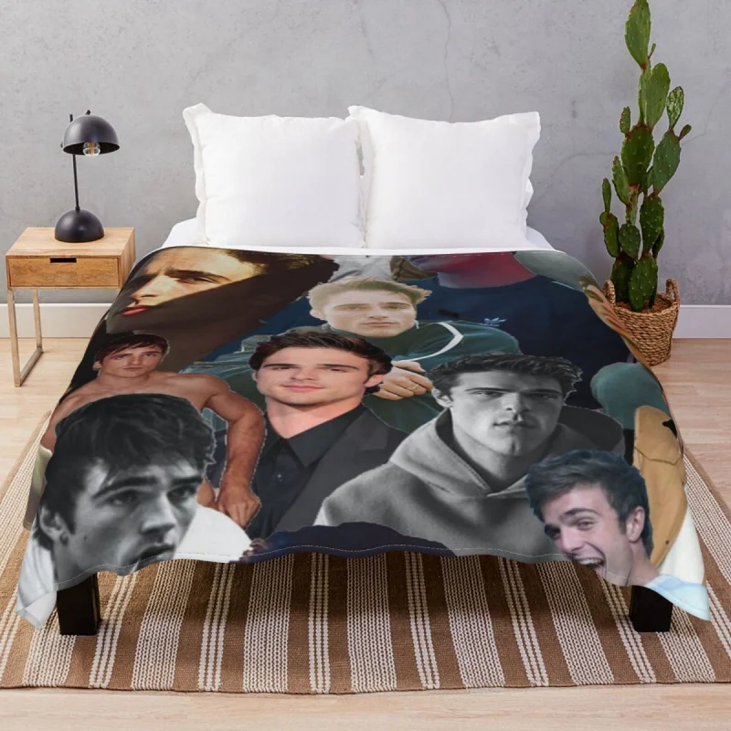 

Jacob Elordi Collage Blanket Fce Summer Multifuion Thick Throw Blankets for Bed Sofa Camp Cinema
