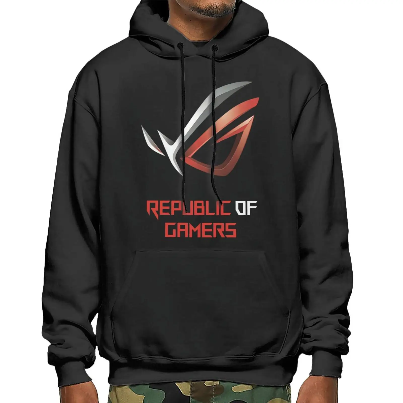 

2Asus Republic Of Gamers Rog Inspire 137 Hoodie Men Hoodie Anime Cosplay Men's Winter Jacket Anime Clothes Hood Graphic Hoodie