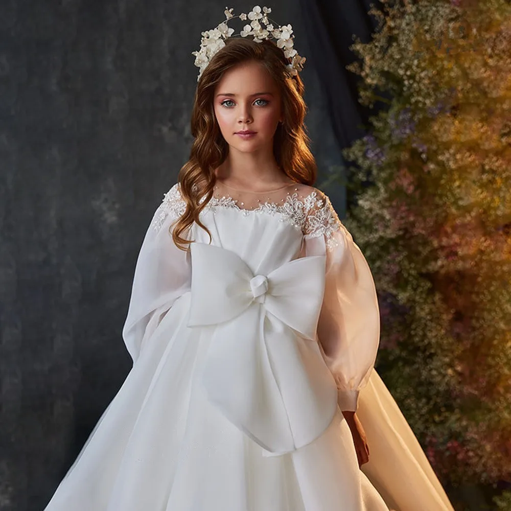 

Цветочные платья для девочек, пышные кружевные Детские костюмы для первого причастия детей, принцессы на день рождения, выпускной костюм для девочек, официальная одежда для мероприятий