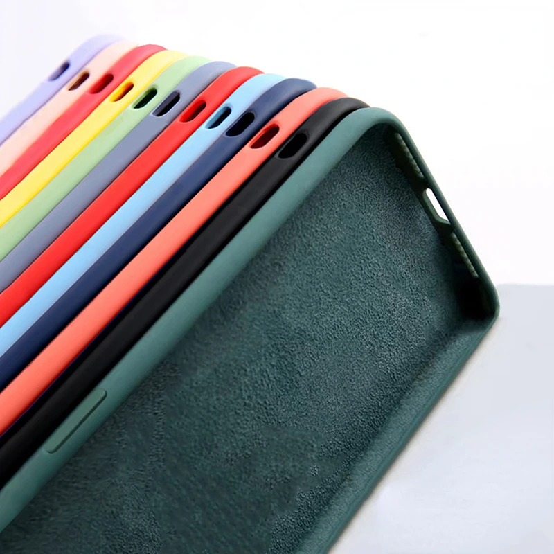 

For Sam sung Galaxy A50 A51 A70 A71 S20 S21 S10E S10 Plus Note 8 9 S9 S8 Coque Luxury Original Liquid Silicone Soft Cover