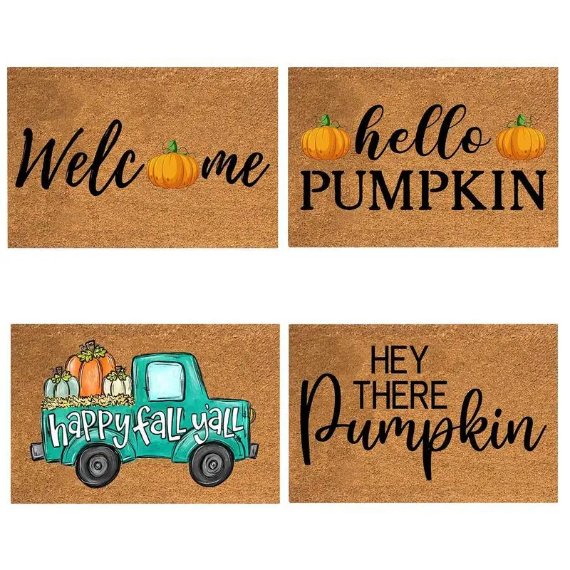 

Pumpkin Door Mat Front Door Printed Doormat Carpet Kitchen Mat Bathroom Anti-Slip Rug Door Carpet For Home Office Home Tools