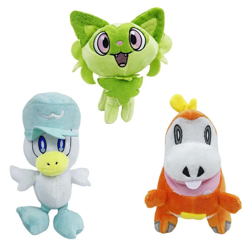 New Kawaii Pokemon New Leaf Cat Lively Crocodile Moisturizing Duck Plush Toy Doll Elf Pokemon Children's Christmas Gift