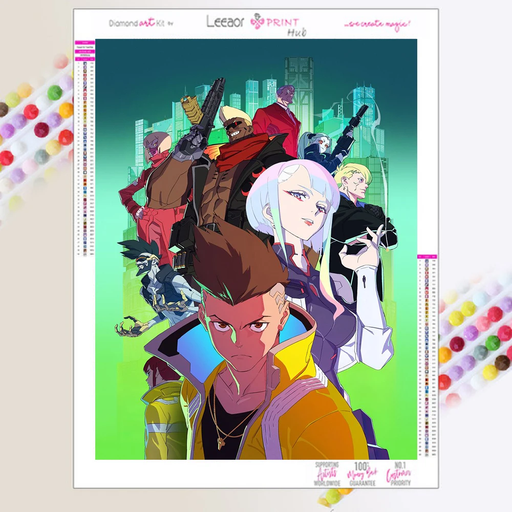 

Diamond Painting Anime Cyberpunk Edge Killer Japanese Sci-Fi Cartoon Cross Stitch Embroidery Picture Mosaic Home Decoration DIY