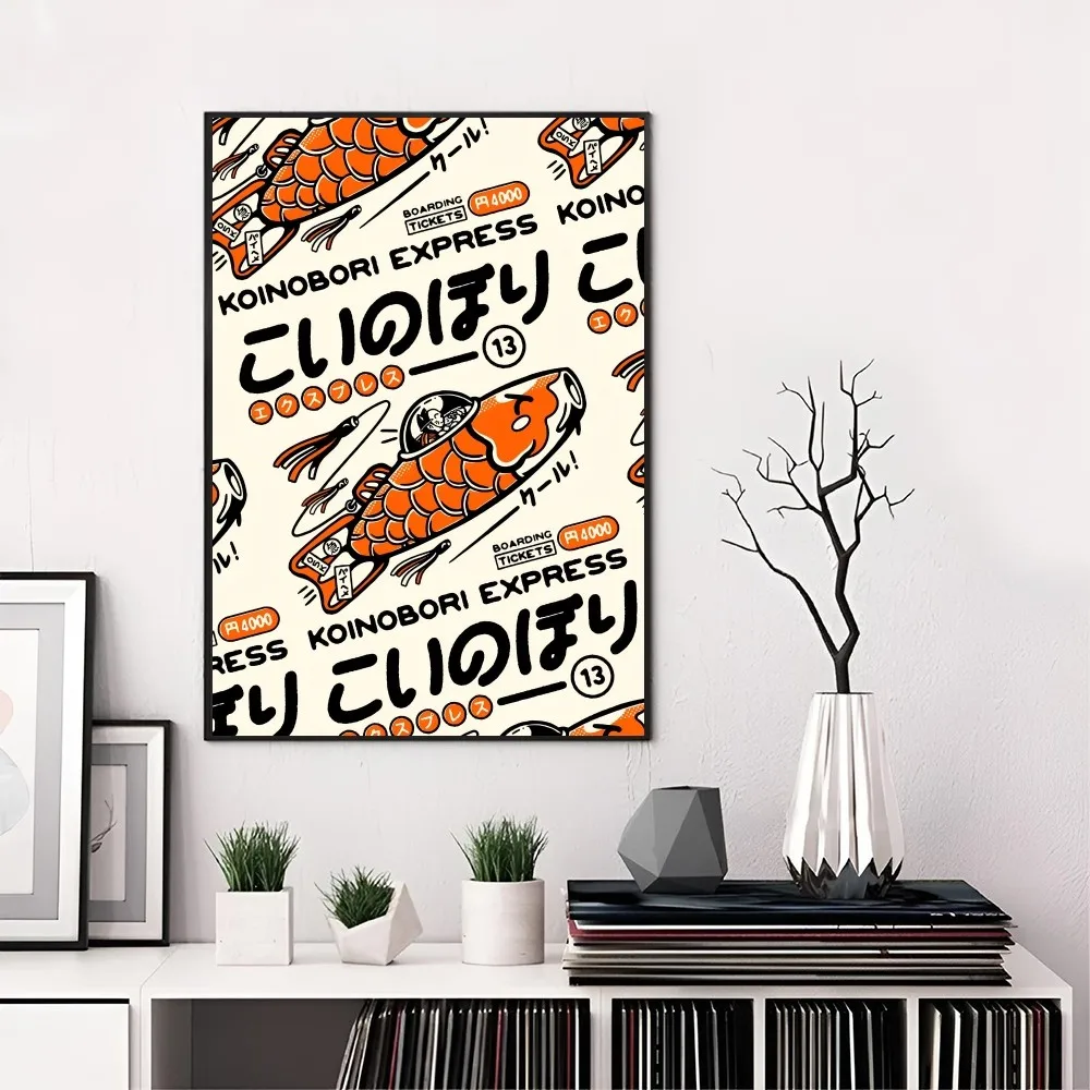 Takoyaki Oni Ramen Japanese Food Poster Self-adhesive Art Waterproof Paper Sticker Coffee House Bar Room Wall Decor